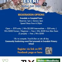 Anzac Day Footy and Speed Shear. Evandale