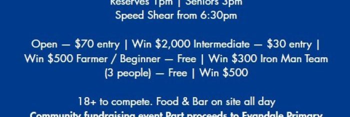 Anzac Day Footy and Speed Shear. Evandale